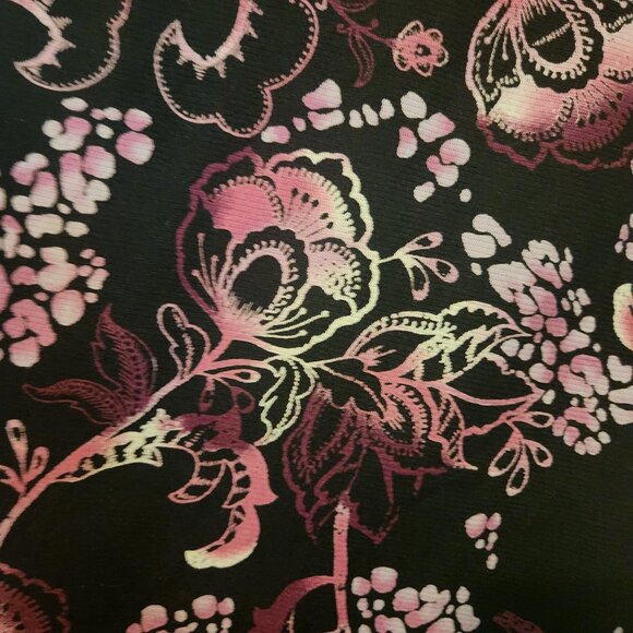 Wrapper Y2K Black & Pink Floral A-Line Knee-Length Skirt Size M - Picture 7 of 7